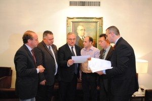 Da esquerda para a direita: Adão Villaverde, Admar Pozzobm, Pedro Westphalen, Luciano Guerra, Valdeci Oliveira e Jorge Pozzobom